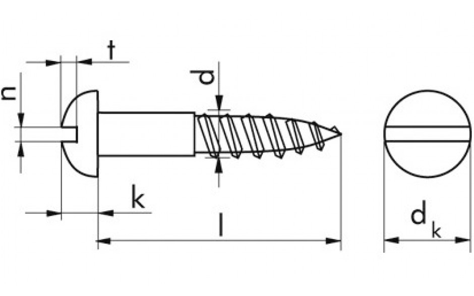 Halbrund-Holzschraube DIN 96 - Stahl - verzinkt blau - 3 X 25