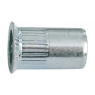 Piuliţă Popnit - tijă rotundă randalinată - cap înecat - oţel - zincat - 3 X 9,5 - grosimi material nituibil 1,5 - 2,8