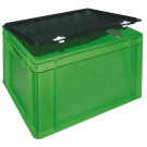 RECA Cutie depozitare plastic verde capac negru