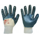 Mănuși nitril cu manşetă tricotată, albastru, mărimea : 8