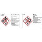 Păcură UN 1202, Etichete pentru substanţe periculoase conform CLP/GHS, folie adezivă PVC 105x148 mm